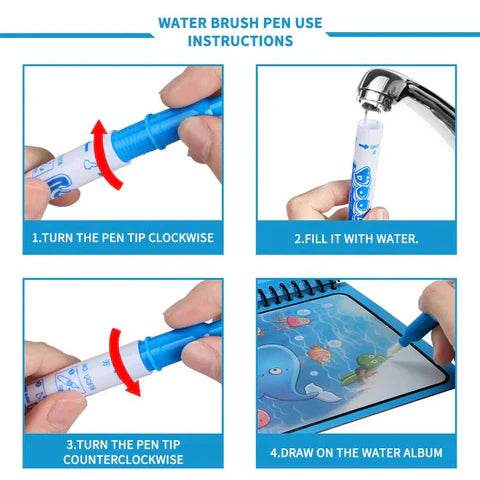 Magic Water Drawing Book + Reusable Doodle Pen - SMWSHOP